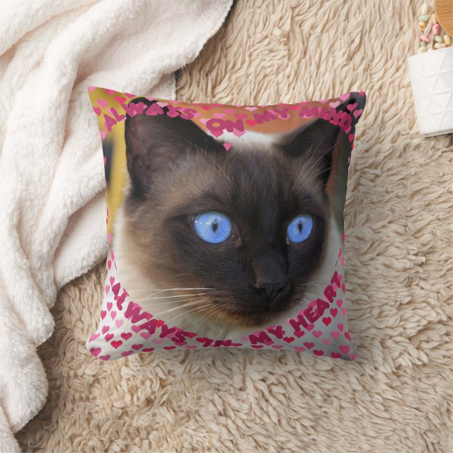 Custom Picture Pink Heart Pattern Heart And Mind  Cushion (Blanket)