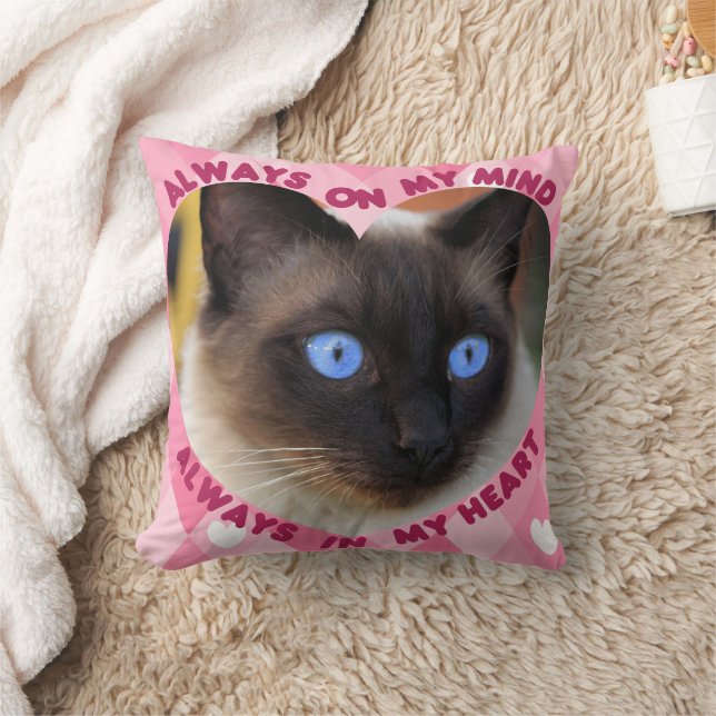 Custom Picture Pink Heart Pattern Heart And Mind  Cushion (Blanket)