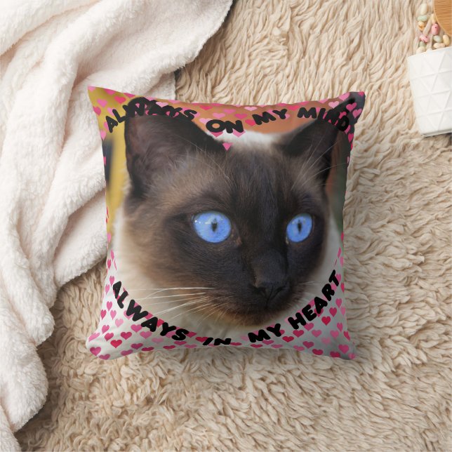 Custom Picture Pink Heart Pattern Heart And Mind  Cushion (Blanket)