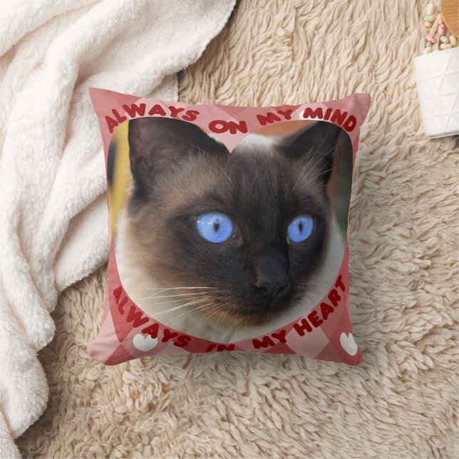 Custom Picture Red Heart Pattern Heart And Mind  Cushion (Blanket)