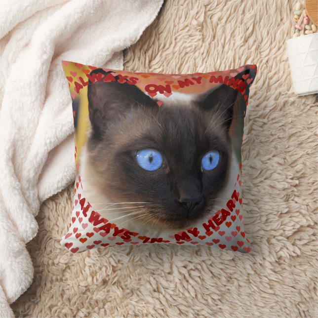 Custom Picture Red Heart Pattern Heart And Mind  Cushion (Blanket)