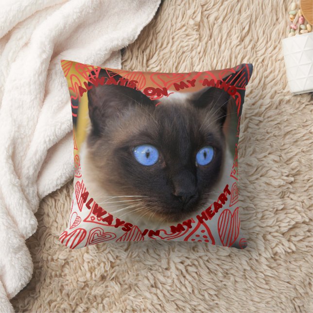Custom Picture Red Heart Pattern Heart And Mind  Cushion (Blanket)