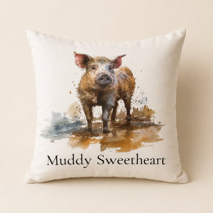 Custom Pig Farmhouse Cottage Accent Cushion