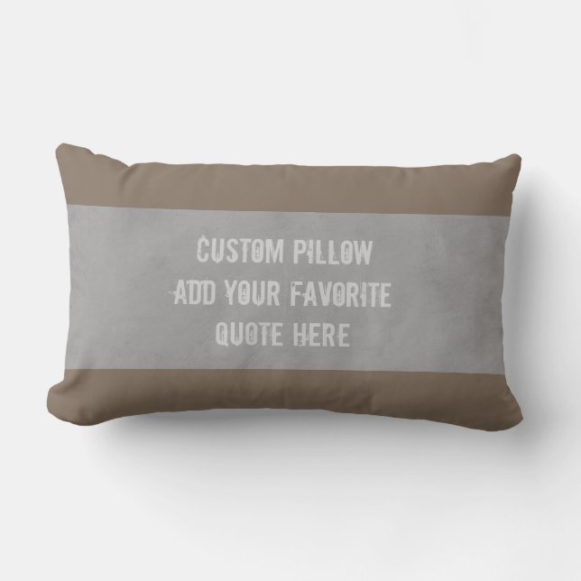 custom pillow add your own quote distressed grey (Front)