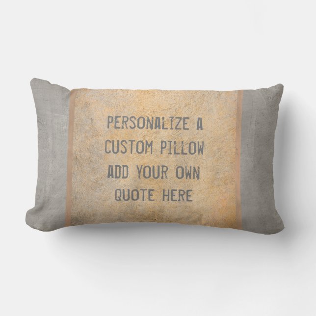 custom pillow add your quote sepia on grey (Front)