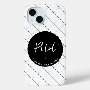 Custom Pilot Aviation School Graduation Elegant iPhone 15 Case