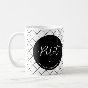 Custom Pilot Aviation School Graduation Elegant Coffee Mug