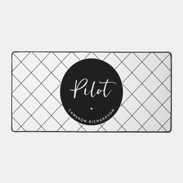 Custom Pilot Aviation School Graduation Elegant Desk Mat (Front)