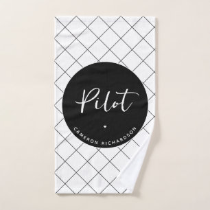 Custom Pilot Aviation School Graduation Elegant Hand Towel