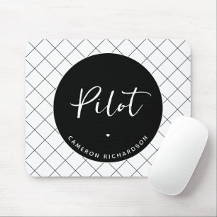 Custom Pilot Aviation School Graduation Elegant Mouse Pad