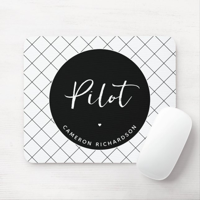 Custom Pilot Aviation School Graduation Elegant Mouse Pad (With Mouse)