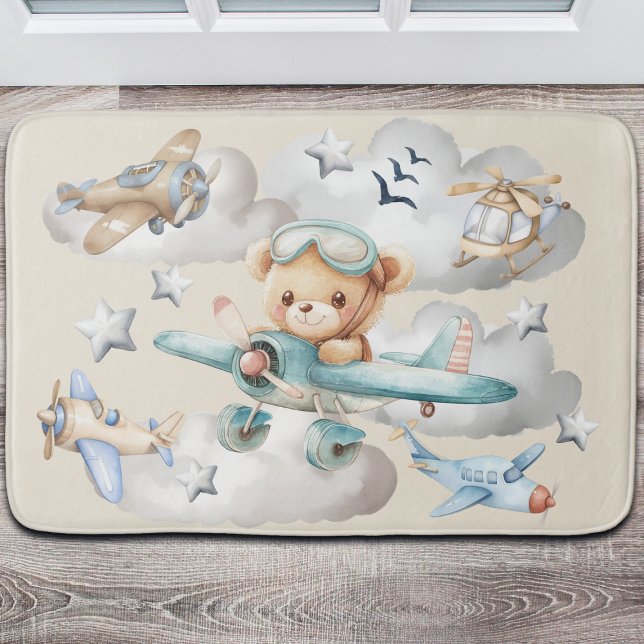 Custom Pilot Teddy Bear  Bath Mat (Creator Uploaded)