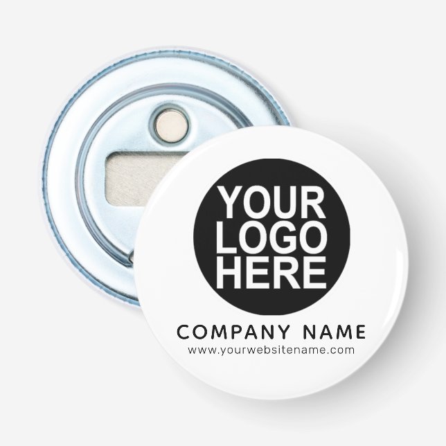 Custom Pin back Button with Business Logo Bottle Opener (Front)