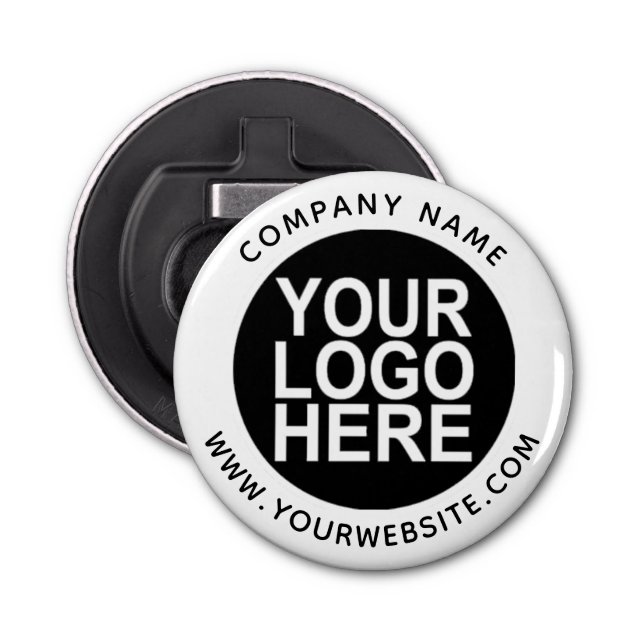 Custom Pin back Button with Business Logo Bottle Opener (Front)