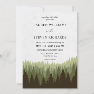 Custom Pine Tree Woods Magical Forest Wedding Invitation
