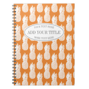Custom pineapple food diary journal notebook