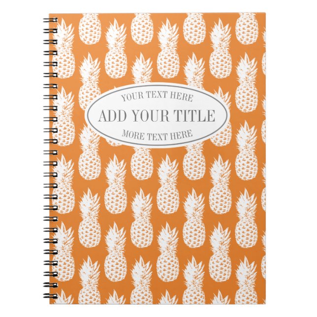 Custom pineapple food diary journal notebook (Front)