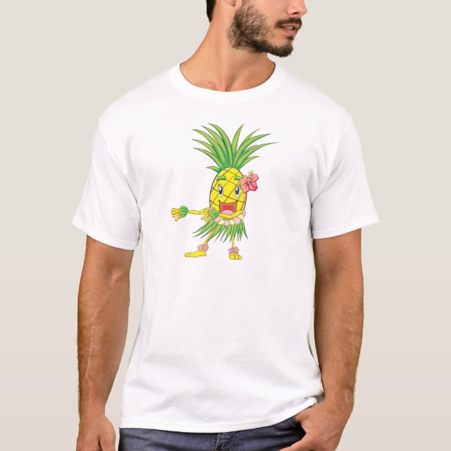 Custom Pineapple Hula Dancer Dancing T-Shirt (Front)