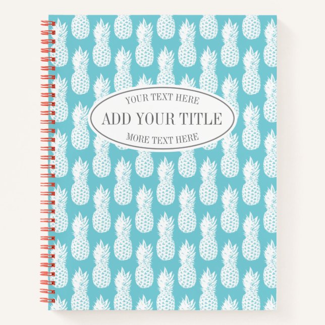 Custom pineapple print journal spiral notebook (Front)