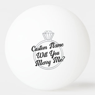 Custom Ping Pong Ball Proposal Engagement Gift