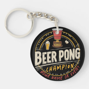Custom Ping Pong Beer League Key Ring