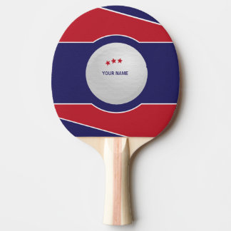 Custom Ping Pong Paddle, Red and Blue Sporty. Ping Pong Paddle