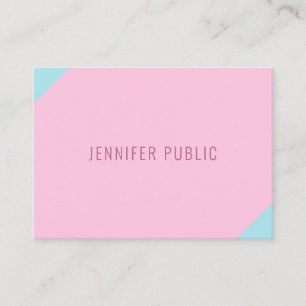 Custom Pink And Blue Modern Minimalist Template Business Card