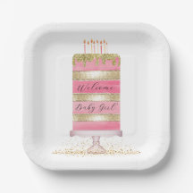 Custom Pink and Gold Girl Baby Shower