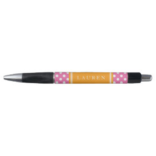 Custom Pink and Orange Polka Dots Pattern