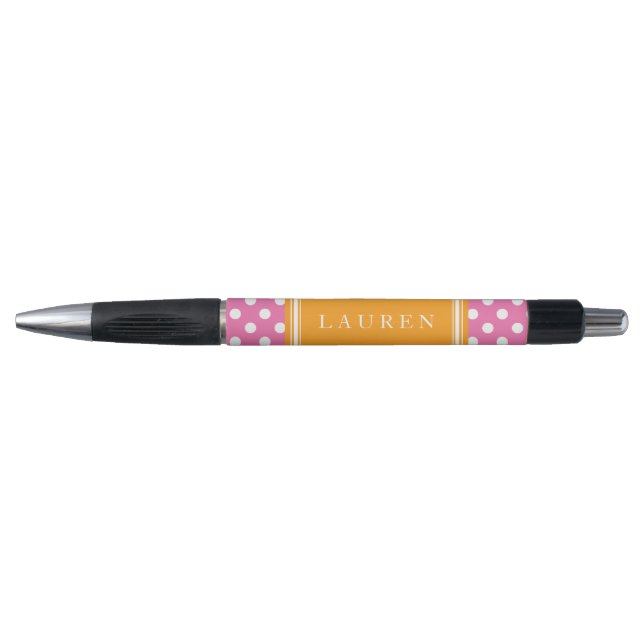 Custom Pink and Orange Polka Dots Pattern (Front)