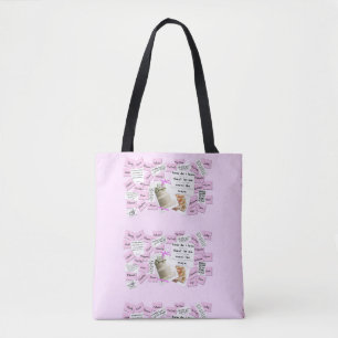 Custom Pink and White Wedding Tote Bag