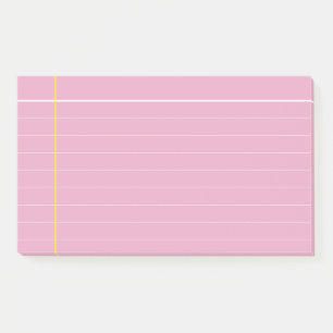 Custom pink and yellow lined  post-it notes