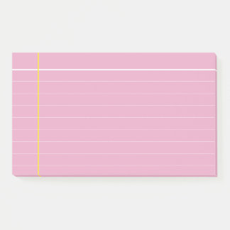 Custom pink and yellow lined  post-it notes