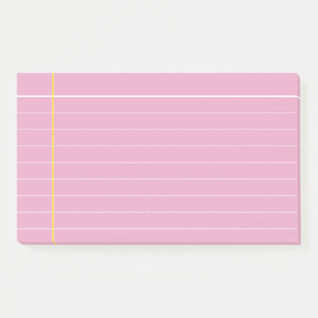 Custom pink and yellow lined  post-it notes (Front)