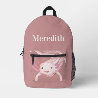 Custom Pink Axolotl Backpack