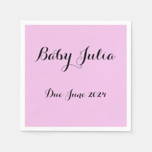 custom pink baby shower napkins for girls