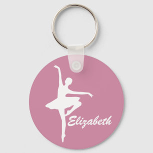 Custom Pink Ballerina Key Ring