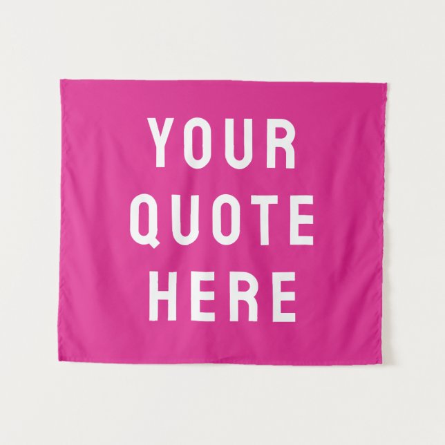 Custom Pink Banner Personalised Your Quote Wall Tapestry (Front (Horizontal))