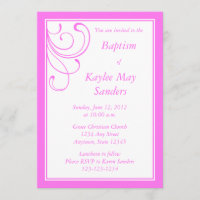 Custom Pink Baptism Invitation or Other Event