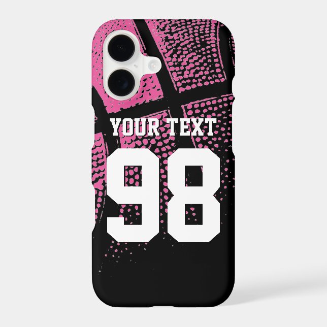 Custom pink basketball jersey number iPhone case (Back)