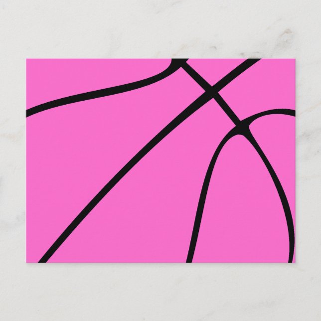 Custom Pink Basketball Postcard (Front)