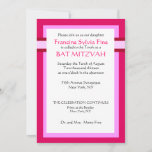 Custom Pink Bat Mitzvah Invitations<br><div class="desc">Customise all of the text  you see here. 2013 by Mark Thaler</div>