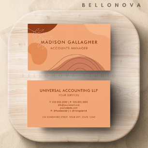 Custom Pink Beige Brown Aesthetic Professional Business Card
