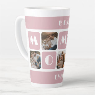 Custom Pink Best Mummy Ever Photo Latte Mug