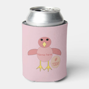 Custom Pink Birthday Girl Chick Can Cooler