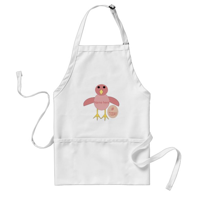 Custom Pink Birthday Girl Chick Cooking Apron (Front)