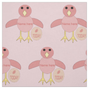 Custom Pink Birthday Girl Chick Craft Fabric