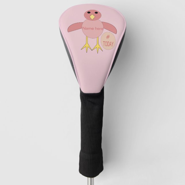 Custom Pink Birthday Girl Chick Golf Driver Cover (Front)