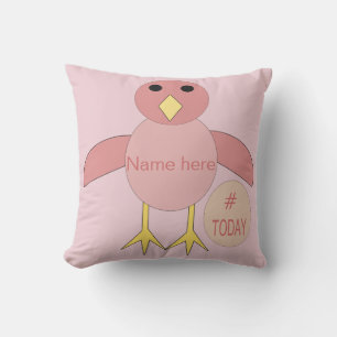 Custom Pink Birthday Girl Chick Outdoor Pillow