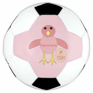 Custom Pink Birthday Girl Chick Soccer Ball